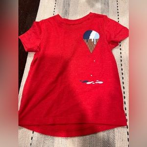 Cat & Jack Patriotic Red White Blue T-Shirt Top Ice Cream 18 Months
